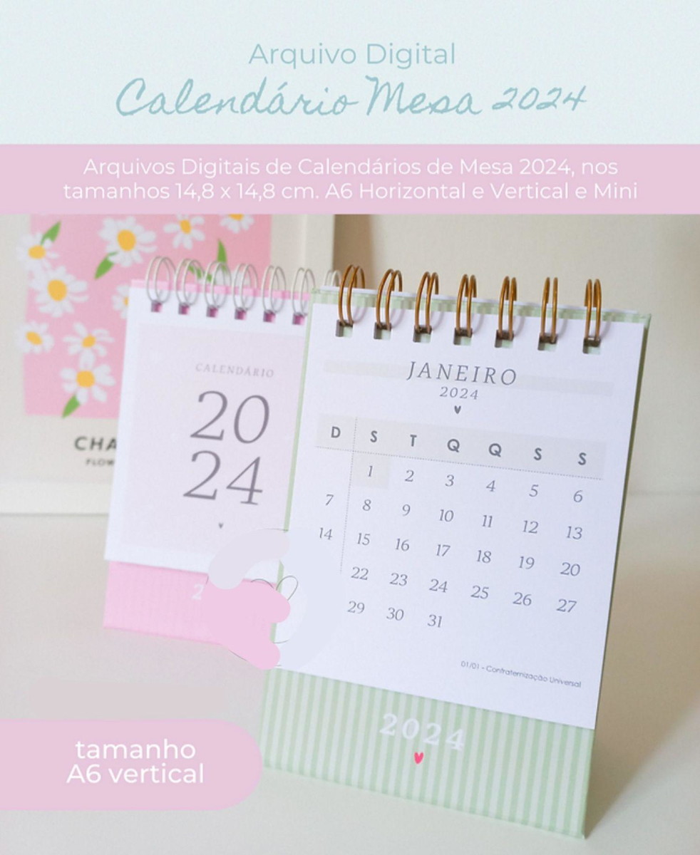 Kit Digital Calendário de Mesa 2024 - Imagem 3