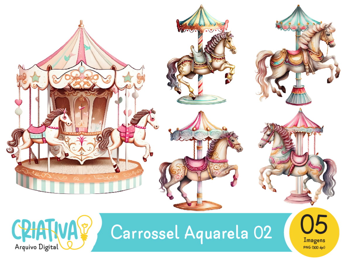 Kit Digital - Carrossel Aquarela 02
