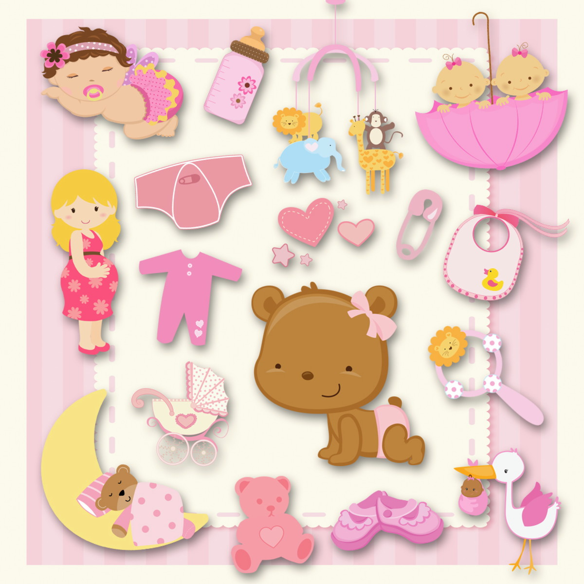 Kit Digital Chá de Bebê (menina) - Imagem 2