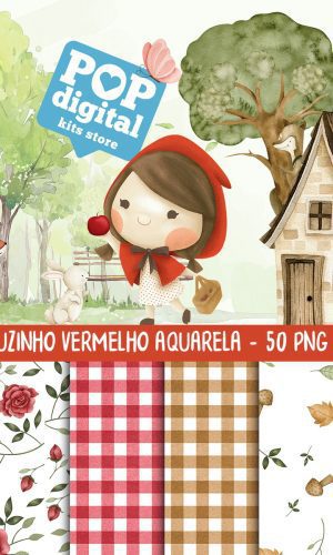 Kit Digital Chapéuzinho Vermelho Aquarela