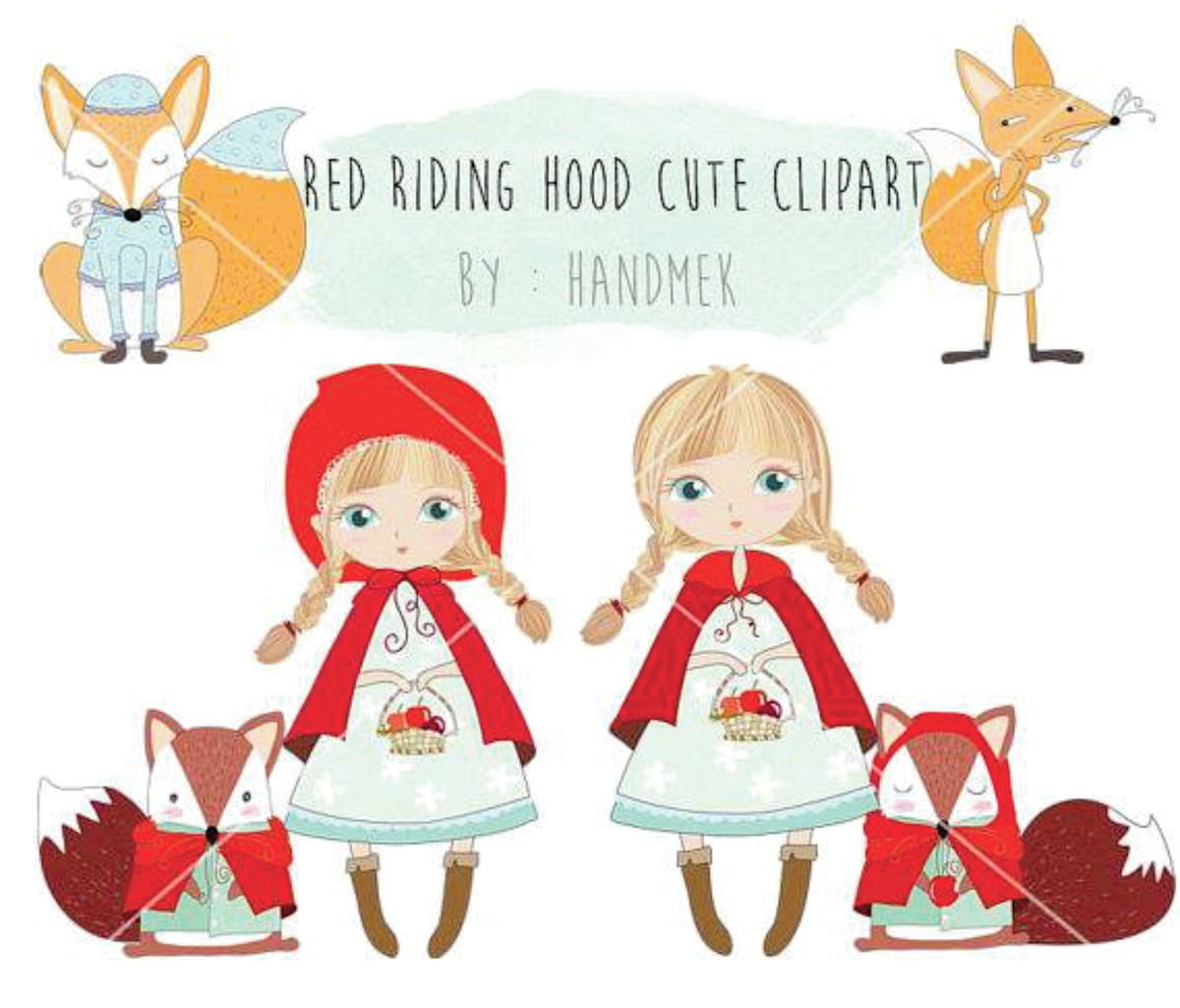 kit digital Chapeuzinho Vermelho aquarelado