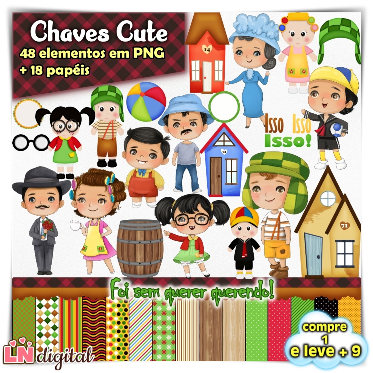 Kit Digital Chaves Cute