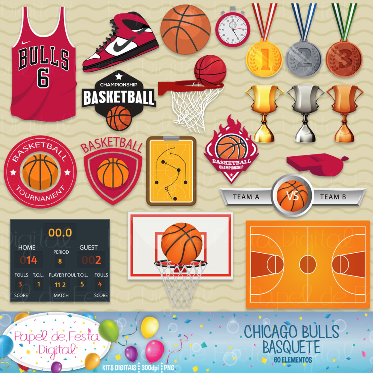 Kit Digital Chicago Bulls - Imagem 4