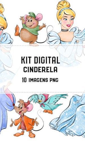 Kit Digital Cinderela Aquarelado #1787#