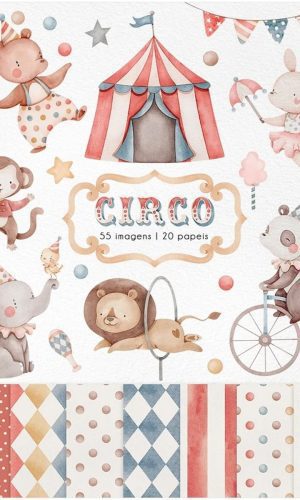 Kit Digital Circo Aquarela