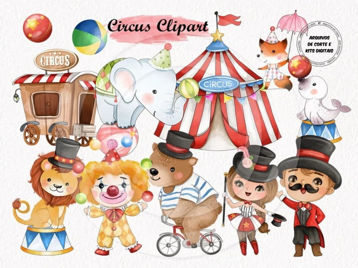 #009 Kit Digital Circo Aquarela #01