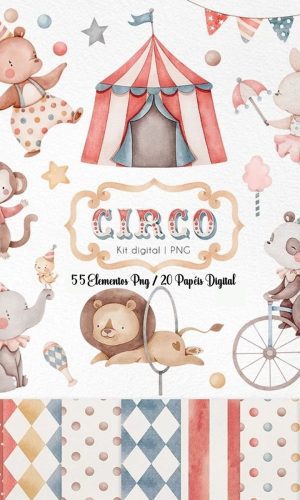 Kit Digital Circo Aquarela