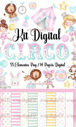 Kit Digital - Circo Candy Colors