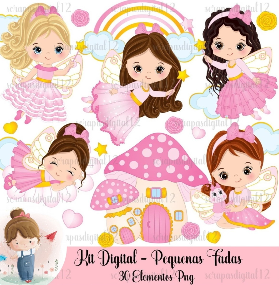 Kit Digital Clip Artes - Fadas