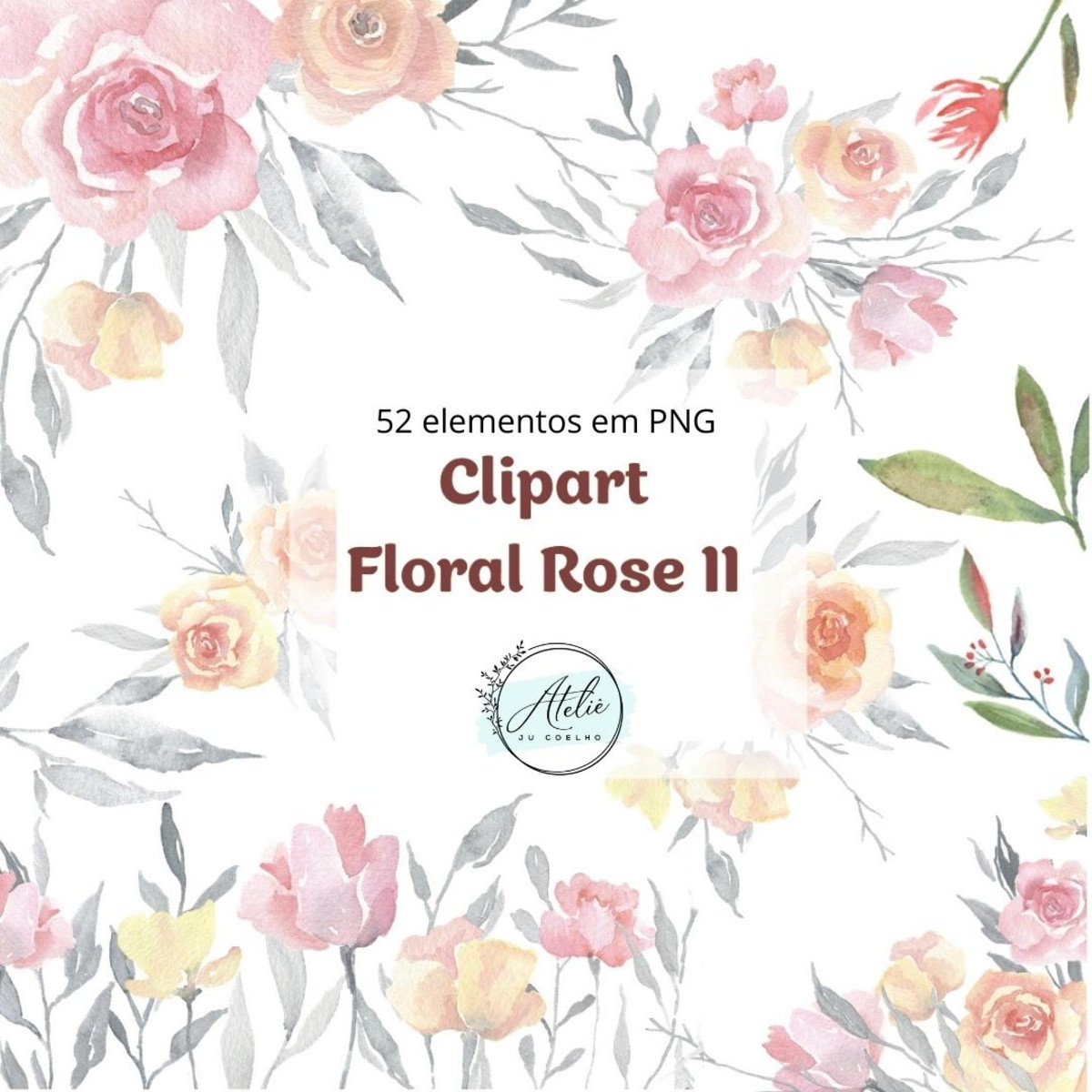 Kit Digital CLIPART FLORAL ROSE II