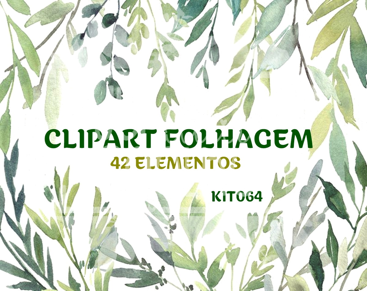 Kit Digital Clipart Folhagem