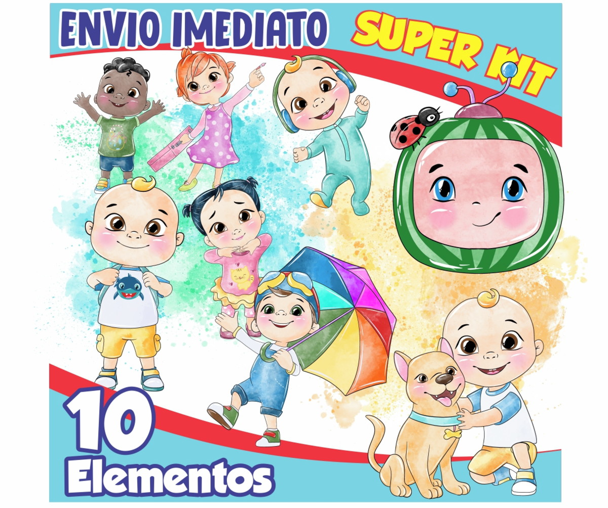 Kit Digital Cocomelon Aquarela