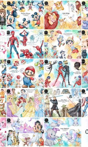 Kit Digital - Combo Disney Aquarela
