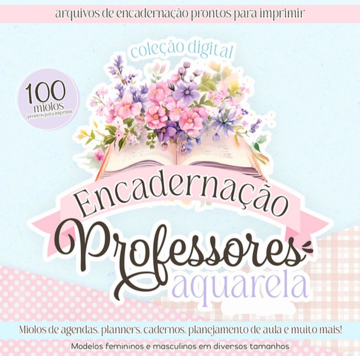Kit Digital Combo Encadernação - Professores Aquarela