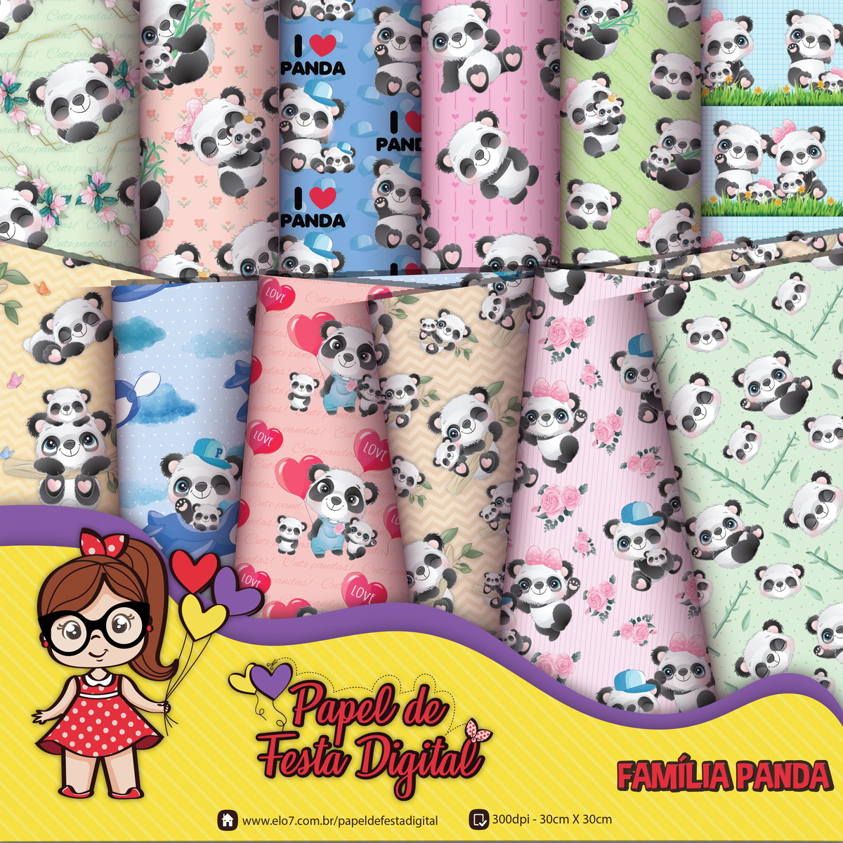 Kit Digital Completo Família Panda - Imagem 4