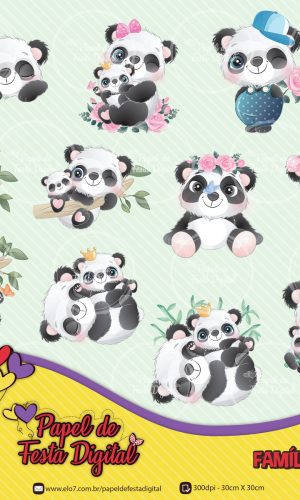 Kit Digital Completo Família Panda