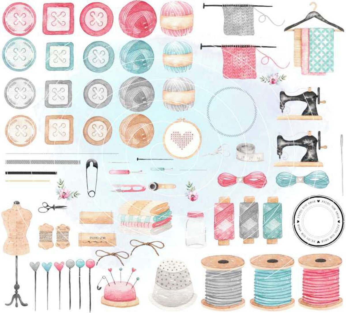 Kit Digital - Costurando Idéias Aquarela (cod. 0263)