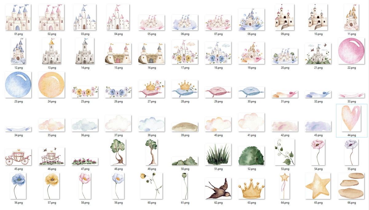 Kit Digital Castelos Princesa Aquarela #03 - Imagem 2