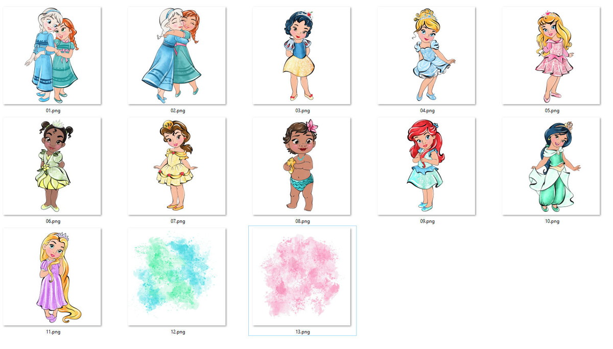 Kit Digital Princesas Baby Aquarela - Imagem 2