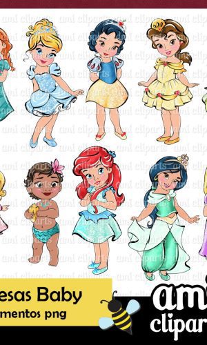 Kit Digital Princesas Baby Aquarela