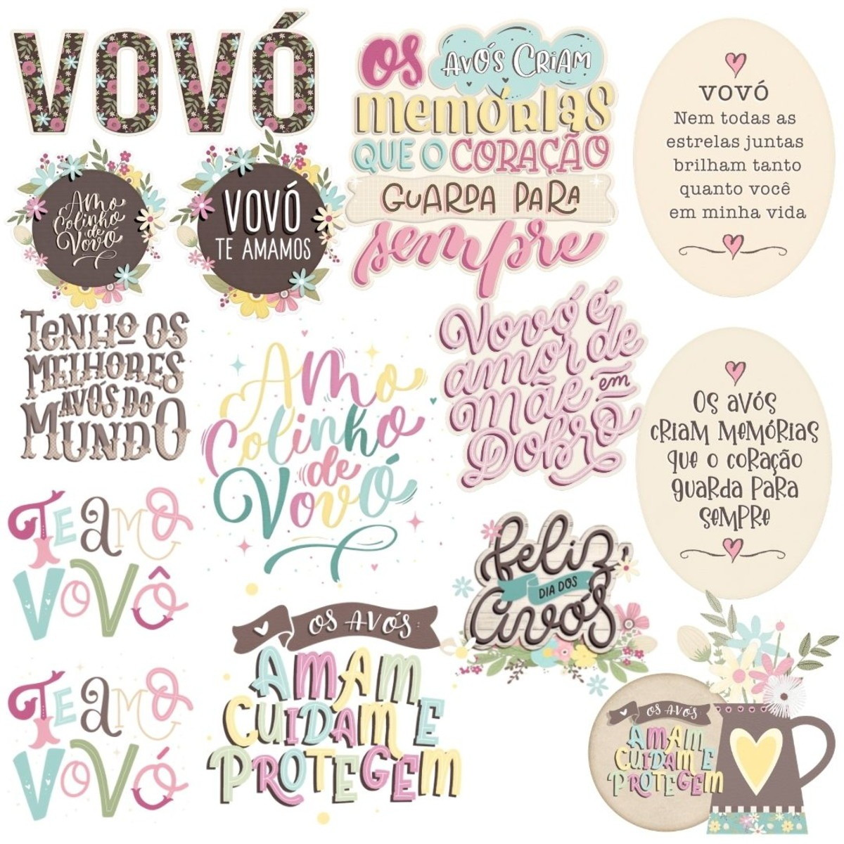 Kit Digital Dia dos Avós Lettering - Imagem 3