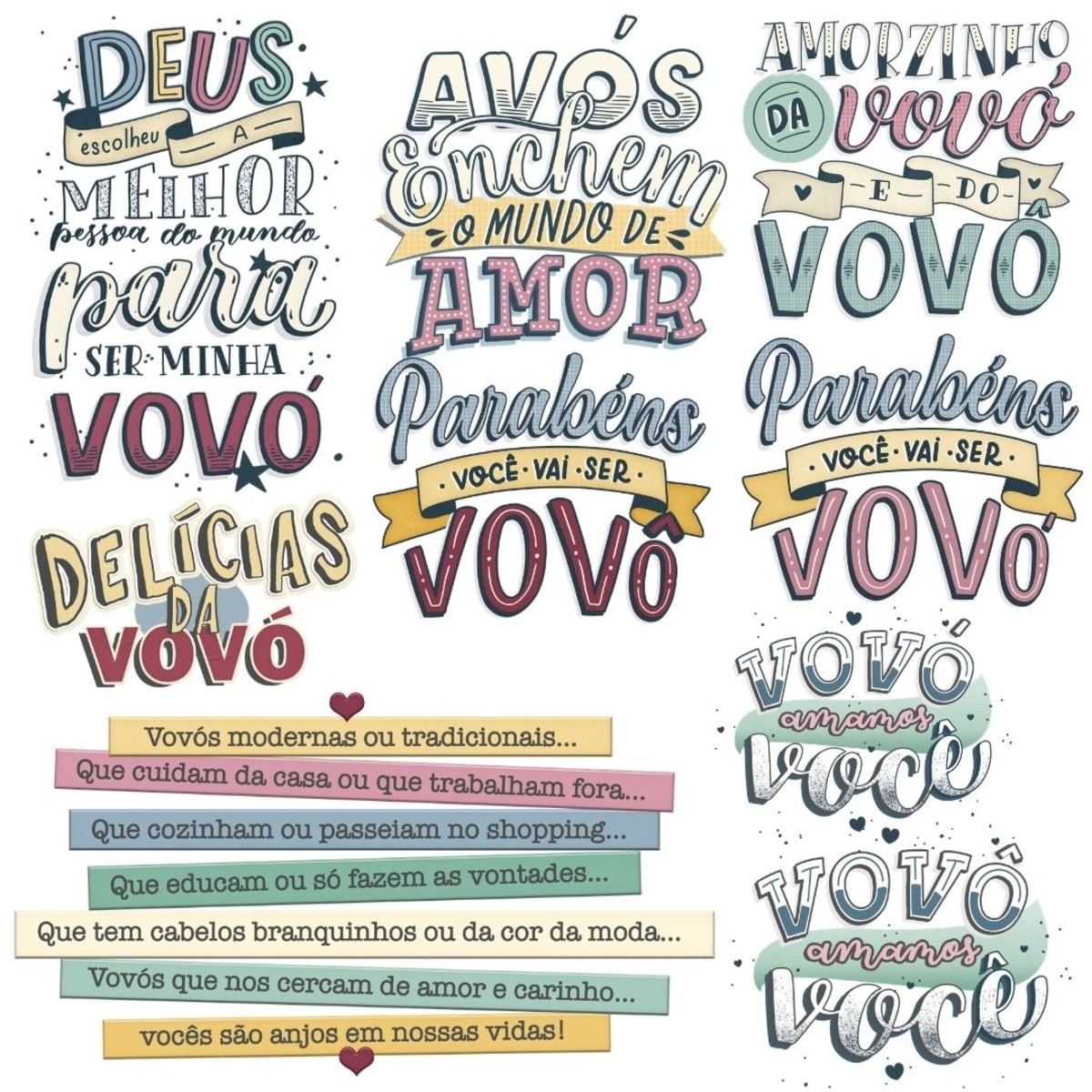 Kit Digital Dia dos Avós Lettering - Imagem 2
