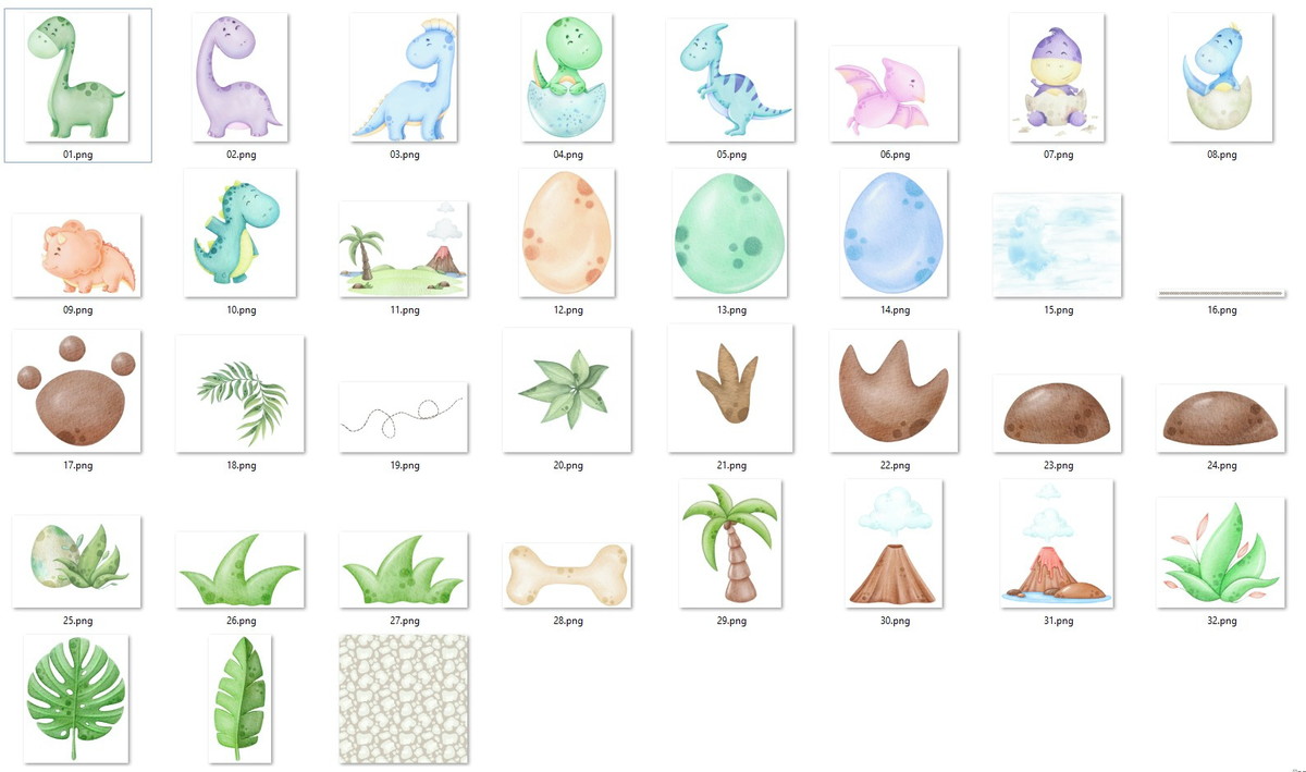Kit Digital Dino Aquarela - Imagem 2
