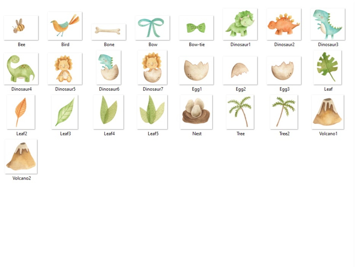 kit digital Dino baby aquarela - Imagem 2