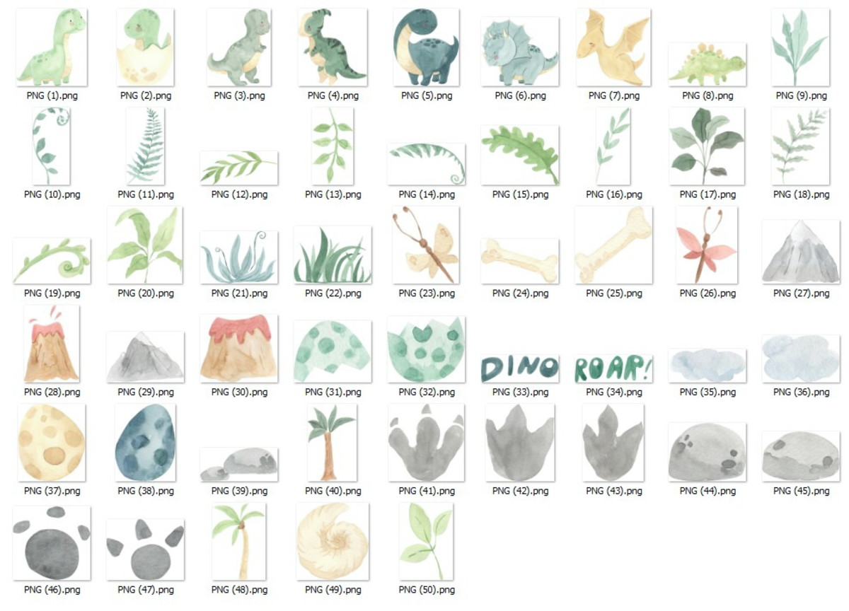 Kit Digital Dinossauro Aquarela - Imagem 2