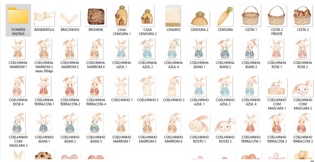 Kit Digital Doce Páscoa Aquarela 116 Arquivos - Imagem 3