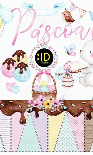 Kit Digital Doce Páscoa Aquarela