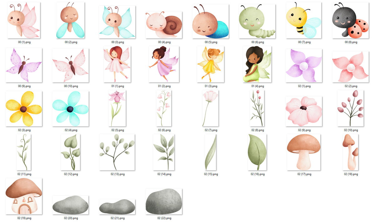 Kit Digital Fadinhas Aquarela - Imagem 2