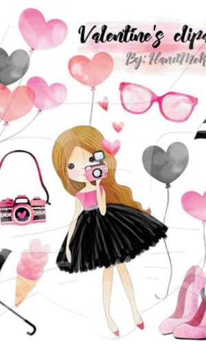 Kit digital Fashion em aquarela