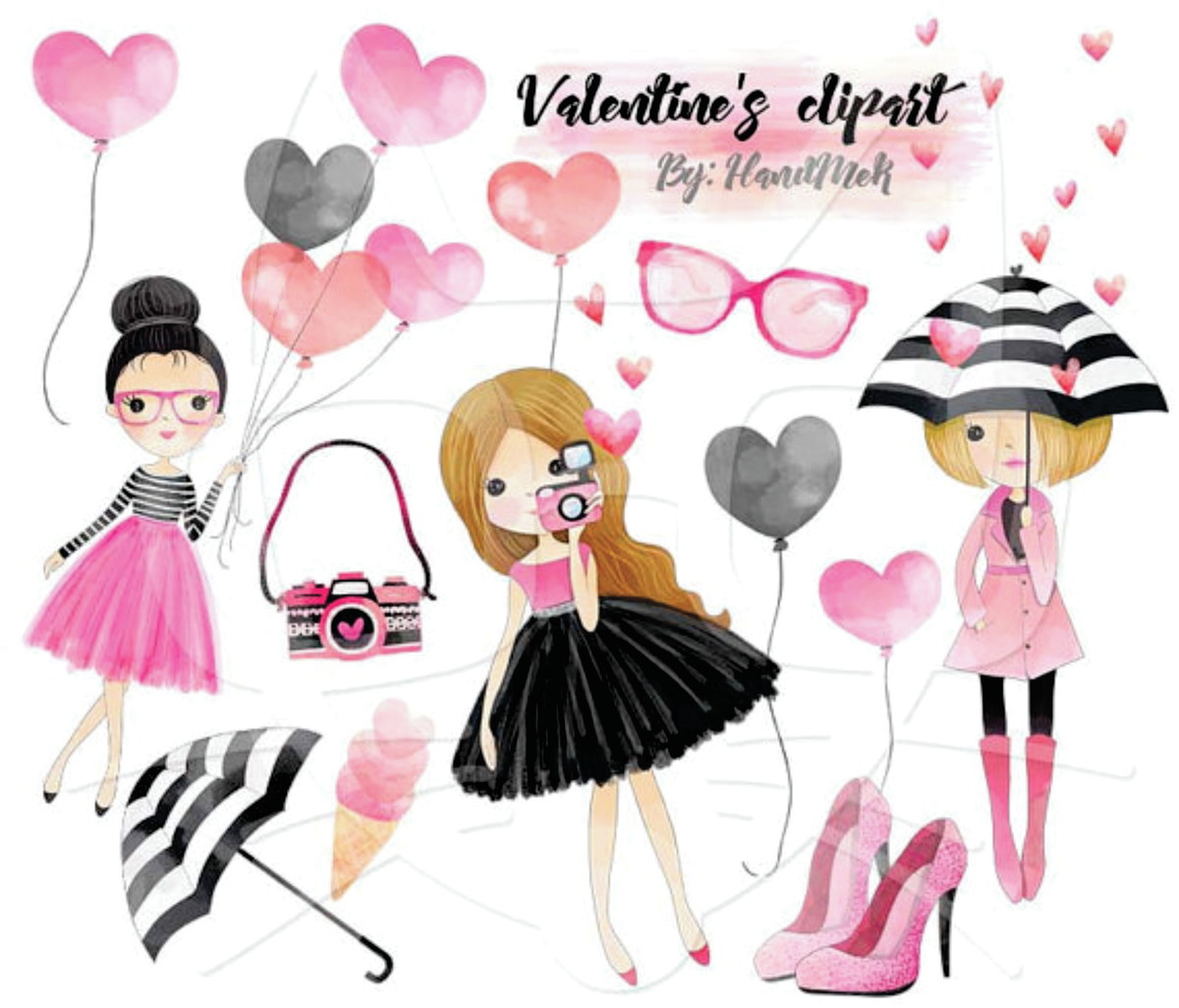 Kit digital Fashion em aquarela