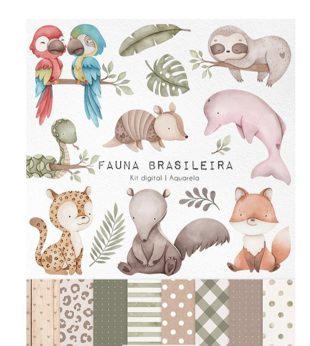Kit Digital - Fauna Brasileira Aquarela