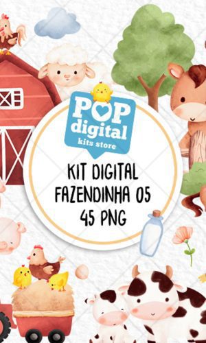 Kit Digital Fazendinha 05 Aquarela