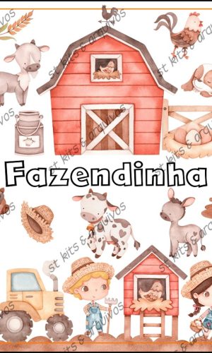 Kit Digital Fazendinha Aquarela