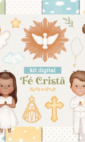 Kit Digital Fé Cristã - Cliparts em Aquarela