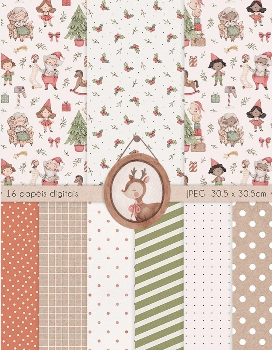 Kit Digital - Feliz Natal Aquarela - Imagem 3