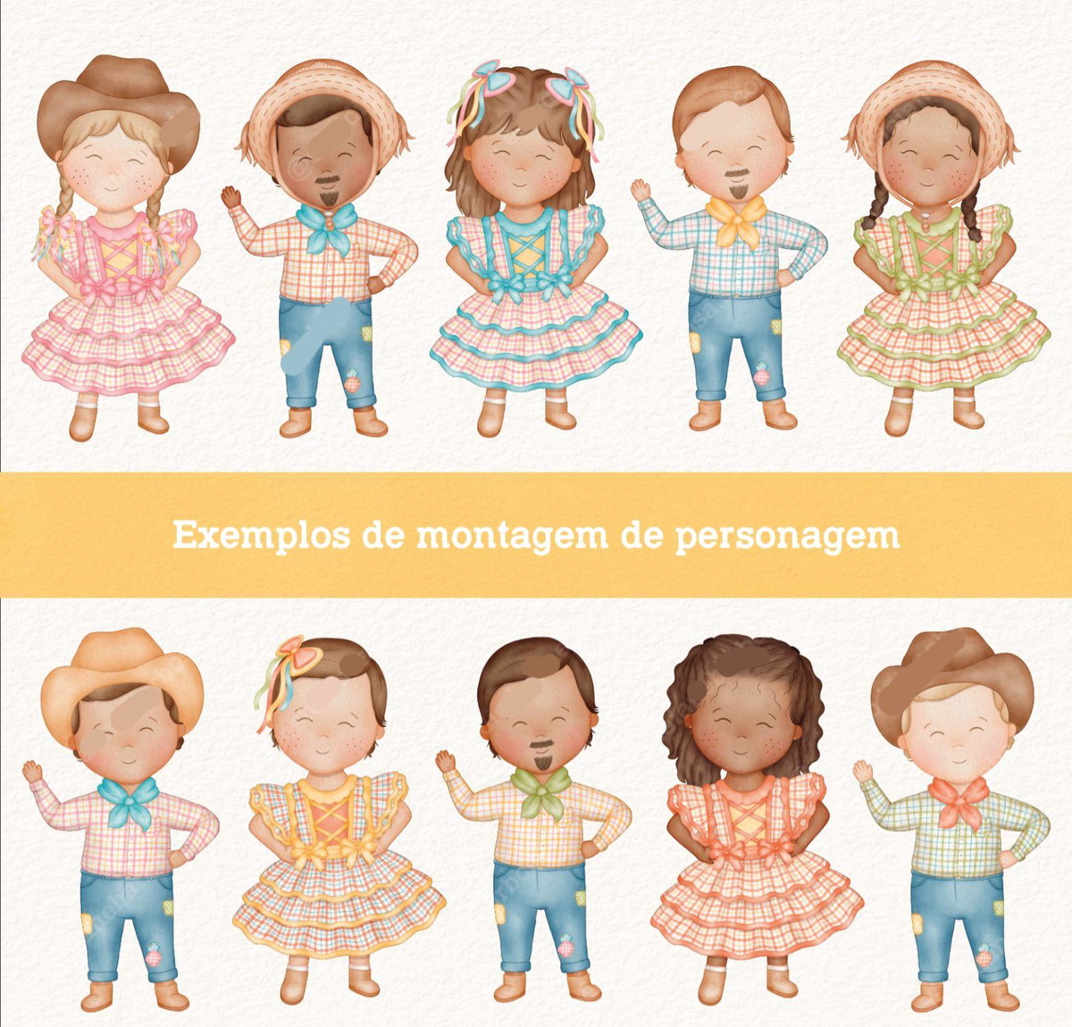 Kit Digital Festa Junina - Cliparts em Aquarela - Imagem 5
