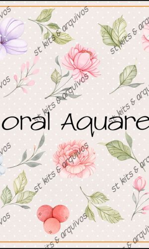 Kit Digital Floral Aquarela