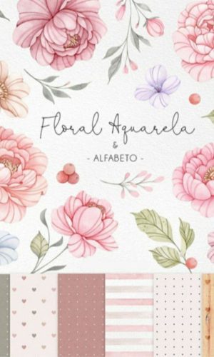 Kit Digital Floral Aquarela