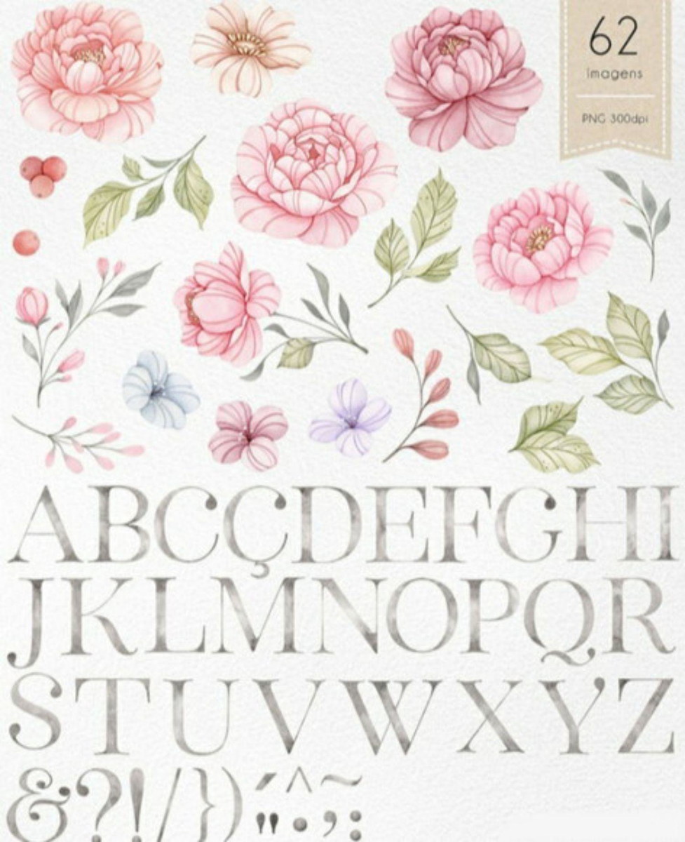 Kit Digital Floral Aquarela - Imagem 2