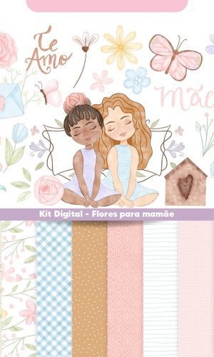 Kit Digital Flores Dia das Mães em Aquarela #0574