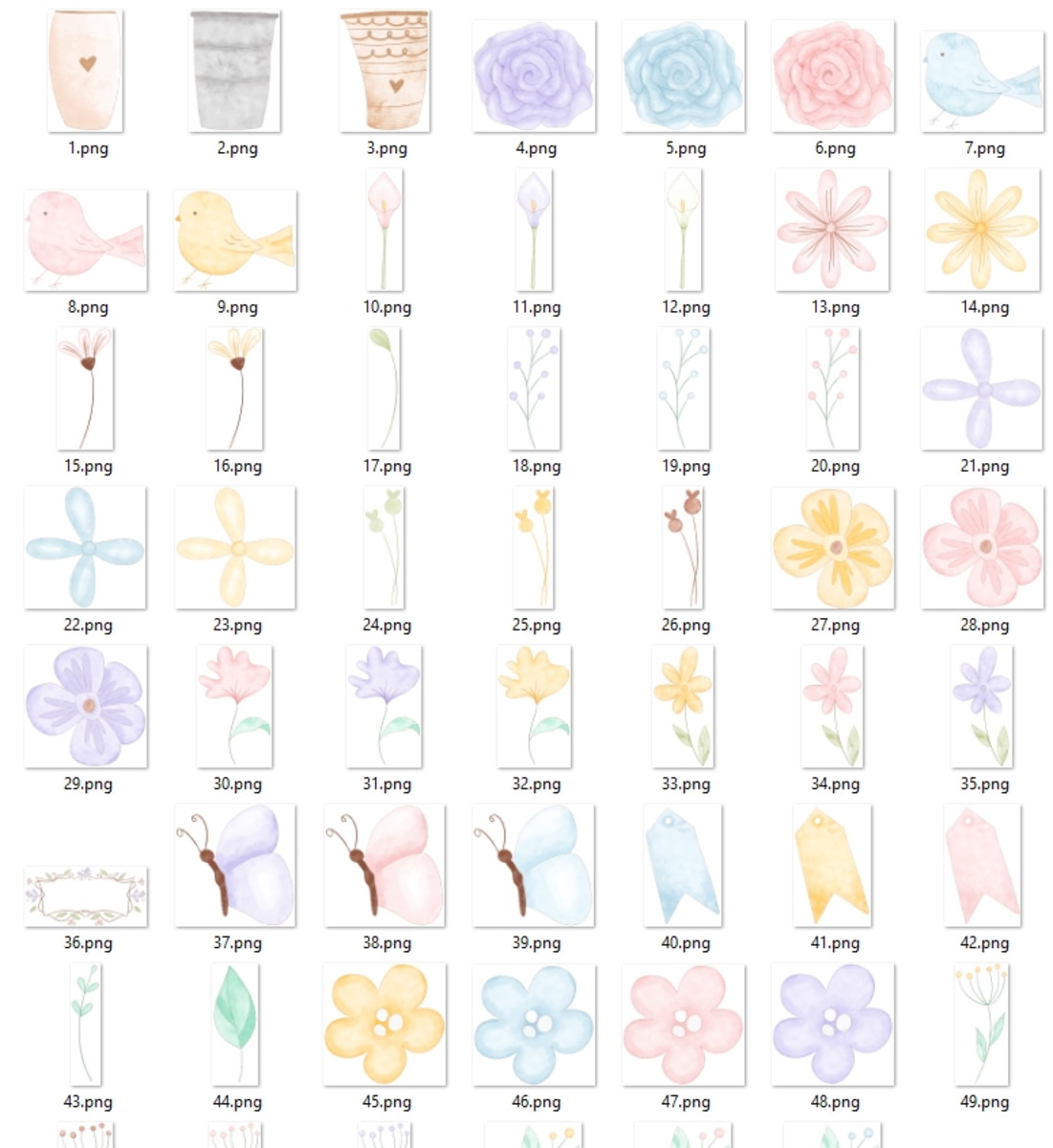 Kit Digital Flores Dia das Mães em Aquarela #0574 - Imagem 3