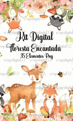 Kit Digital - Floresta Encantada Aquarela
