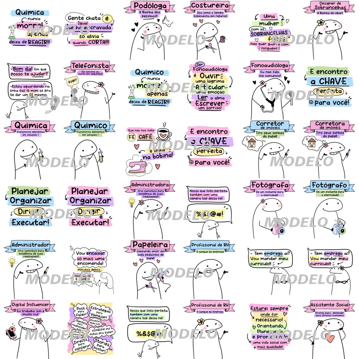 Kit Digital Flork Profissões - 42 arquivos - Imagem 2