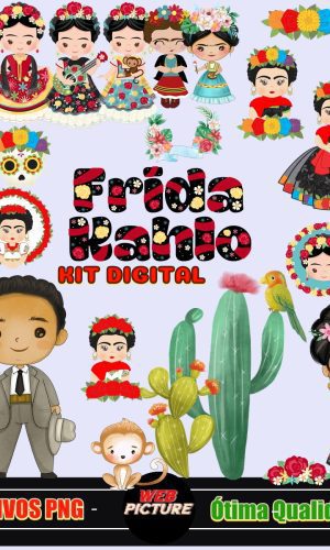 Kit Digital Frida Kahlo Aquarela