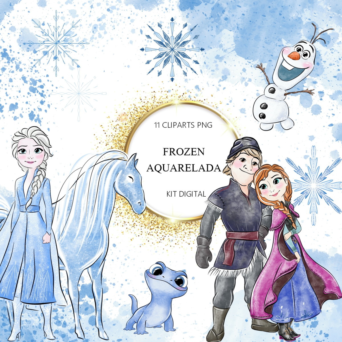 Kit Digital Frozen Aquarela 1529