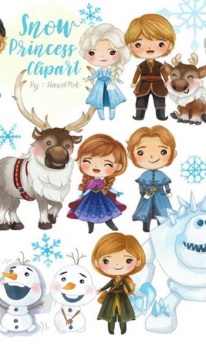 kit digital frozen_cute aquarela